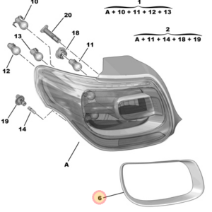 Citroen DS3 R 2010-2022 Rear Lamp Inserts Chrome