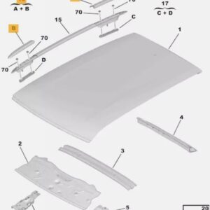 Citroen C4 201-2018 Cactus Luggage Bar Cover Assembly