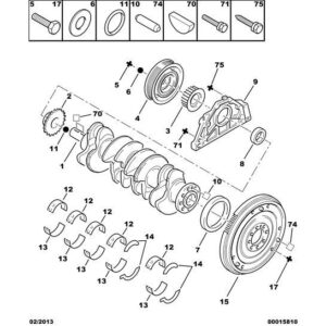 Citroen Xsara 2000-2004 Petrol Main Bearing Half Shell