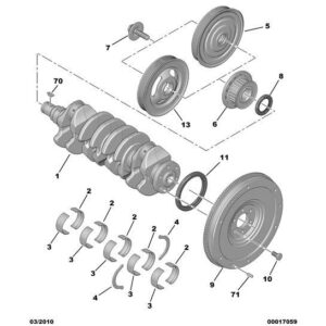 Citroen C3 2009-2013 Petrol Main Bearing Half Shell