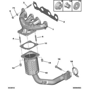 Citroen Nemo 2008-2015 Petrol Exhaust Manifold