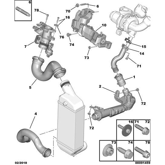 Citroen DS5 2011-2021 Petrol Distrib.Chamber Side Air Union