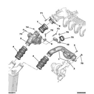 Citroen C3 2005-2009 Diesel Distribution Chamber Side Air Union