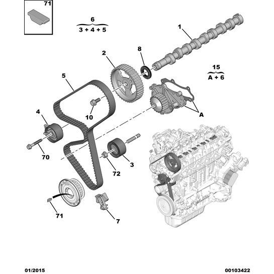 Citroen DS3 2010-2016 Diesel Engine Camshaft, 0801 FC