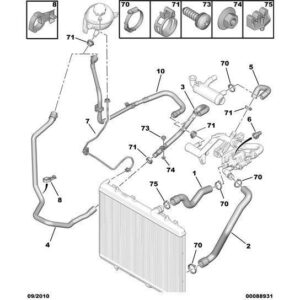 Citroen C4 2008-2010 Diesel Cylinder-Head Water Hose