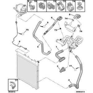Citroen C2 2007-2009 Petrol Engine Water Pipe