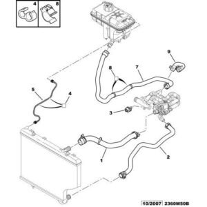 Citroen C5 2004-2008 Diesel Radiator Degassing Water Pipe