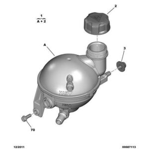 Citroen C4 2008-2010 Petrol Engine Water Degassing Tank