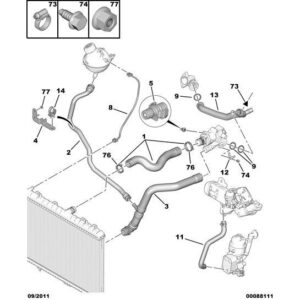 Citroen Dispatch 2016-2020 Diesel Engine Water Pipe
