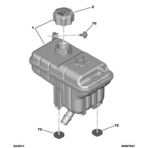 Citroen C5 2004-2008 Petrol Engine Water Degassing Tank