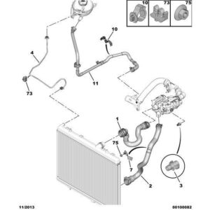 Citroen C4 2018-2020 Diesel Radiator Degassing Water Pipe