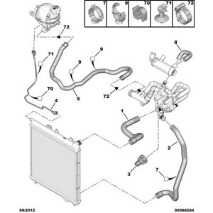 Citroen DS3 2010-2022 Diesel Radiator Degassing Water Pipe