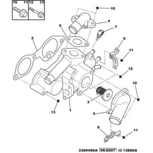 Citroen C-Crosser 2007-2012 Petrol Engine Water Outlet