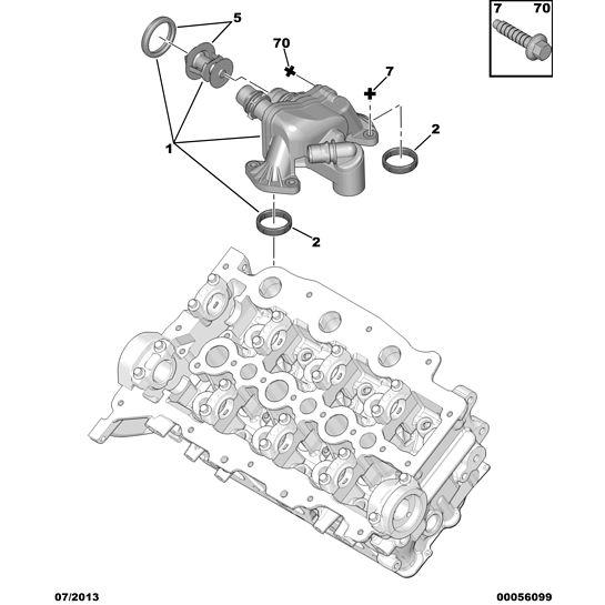 Citroen C6 20052012 Diesel Engine Water Outlet Tank 1336 Y3