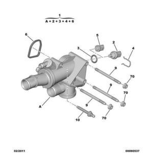 Citroen C4 2008-2010 Diesel Engine Water Outlet Tank