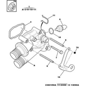 Citroen C-Crosser 2007-2012 Diesel Engine Water Outlet Tank