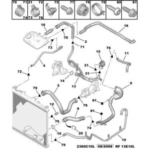 Citroen C8 2002-2008 Petrol Heater Water Pipe