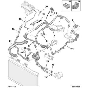 Citroen C6 2005-2012 Diesel Radiator Degassing Water Pipe