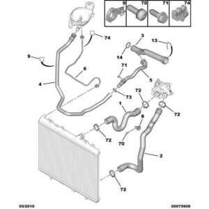 Citroen C4 2010-2013 Petrol Engine Water Pipe