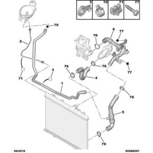 Citroen C4 2008-2010 Petrol Expansion Chamber Water Hose