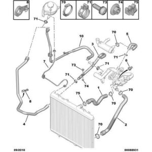 Citroen C4 2008-2010 Diesel Engine Water Pipe