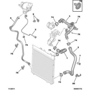Citroen C3 2002-2005 Petrol Radiator Outlet Hose