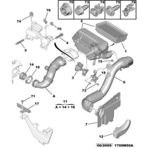 Citroen C5 2004-2008 Diesel Air Intake Pipe
