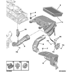 Citroen C4 Catcus 2014-2018 Diesel Housing Gas Re-Suction Pipe