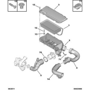 Citroen C1 2005-2009 Diesel Air Intake Pipe