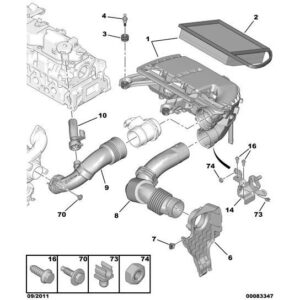 Citroen C3 2009-2013 Petrol Air Hose