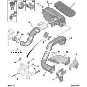 Citroen C2 2007-2009 Diesel Air Intake Pipe Bracket
