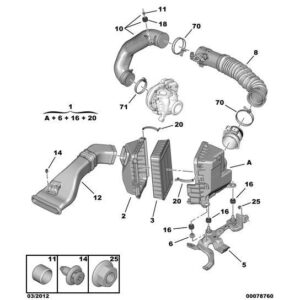 Citroen C-Crosser 2007-2012 Diesel Air Intake Pipe