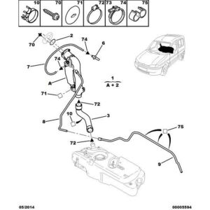 Citroen Berlingo 2008-2012 Diesel Tank Venting Pipe