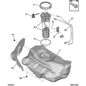 Citroen C1 2009-2012 Petrol Fuel Vapor Recycling Union