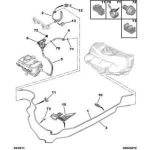 Citroen C1 2009-2012 Petrol Fuel Return Pipe