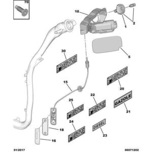 Citroen Berlingo 2008-2012 Petrol Locking Unit Cover