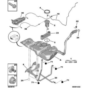 Citroen Berlingo 2012-2015 Diesel Additive Supply Pipe