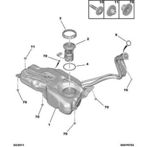 Citroen C3 2009-2013 Petrol Fuel Tank Seal