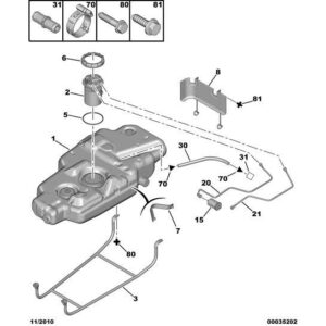 Citroen C8 2002-2008 Petrol Fuel Tank Strap