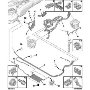 Citroen C4 2008-2010 Diesel Fuel Pipe Bracket