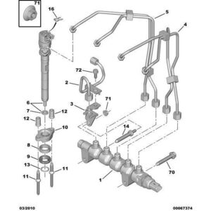 Citroen C5 2004-2008 Diesel Injectors Supply Rail