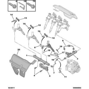 Citroen C6 2005-2012 Diesel Diesel Injector Supply Pipe