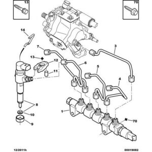 Citroen C2 2007-2009 Petrol Injectors Supply Rail