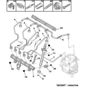 Citroen C5 2008-2021 Diesel Diesel Injector Return Pipe