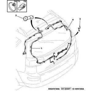 Citroen C-Crosser 2007-2012 Diesel Tailgate Harness Right