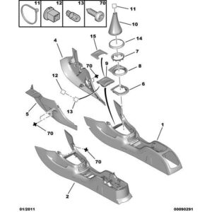 Citroen C4 2008-2010 Petrol Gearshift Control Lever Gaiter