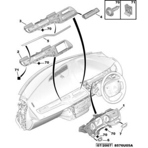 Citroen C5 2004-2008 Petrol Dashboard Switch Bracket