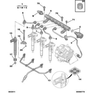 Citroen C-Crosser 2007-2012 Diesel Injector Leak Return Seal