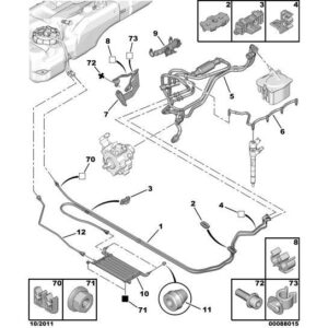 Citroen C5 Air Cross 2018-2021 Diesel Fuel Pipe Bracket