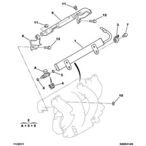 Citroen C-Crosser 2007-2012 Petrol Injection Rail Assy Support